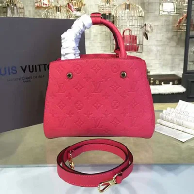 Сумка Louis Vuitton M50038 Montaigne BB Tote Bag Monogram Empreinte Leather "Red" фото № 4