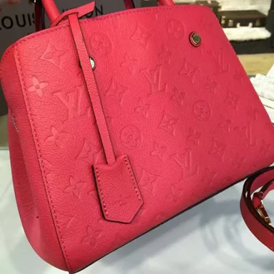 Сумка Louis Vuitton M50038 Montaigne BB Tote Bag Monogram Empreinte Leather "Red" фото № 5