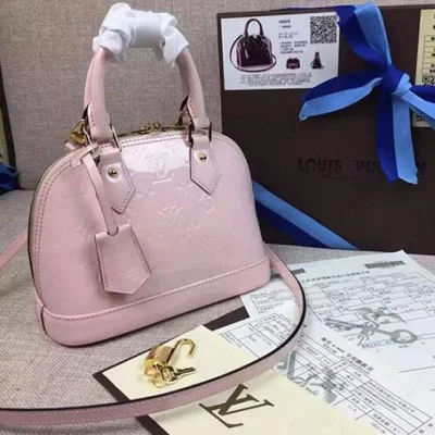 Сумка Louis Vuitton M50415 Alma BB Tote Bag Monogram Vernis "Pink" фото № 2