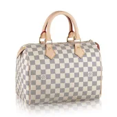 Сумка Louis Vuitton N41371 Speedy 25 Tote Bag Damier Azur Canvas "White"
