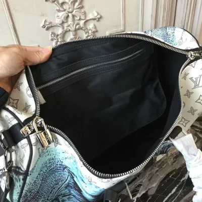 Сумка Louis Vuitton M54130 Keepall 45 Bandouliere Duffel Bag Monogram Canvas "White" фото № 9