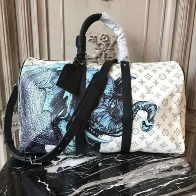 Сумка Louis Vuitton M54130 Keepall 45 Bandouliere Duffel Bag Monogram Canvas "White" фото № 2