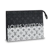 Клатч Louis Vuitton Monogram Eclipse Canvas Pochette Voyage MM M63039 "Black"