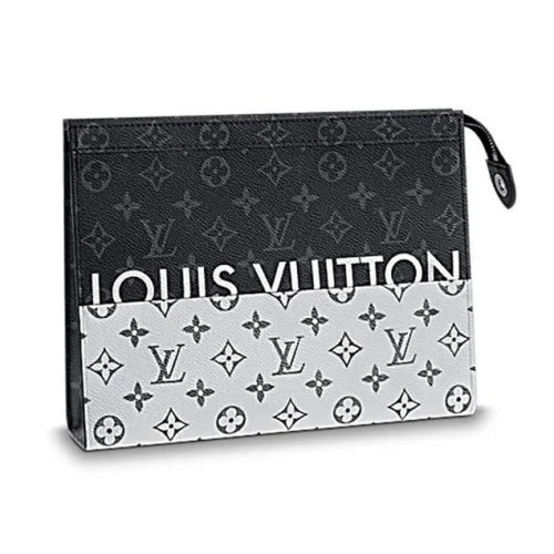 Клатч Louis Vuitton Monogram Eclipse Canvas Pochette Voyage MM M63039 "Black"