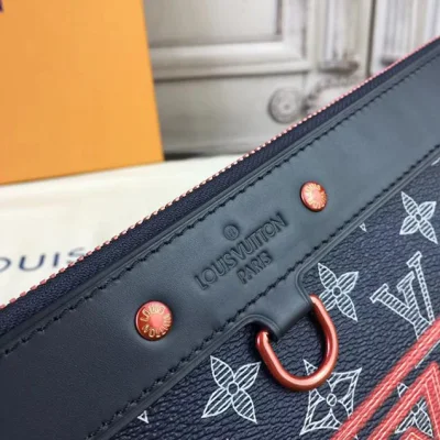 Клатч Louis Vuitton Monogram Upside Down Canvas Pochette Apollo M62905 "Navy Blue" фото № 5