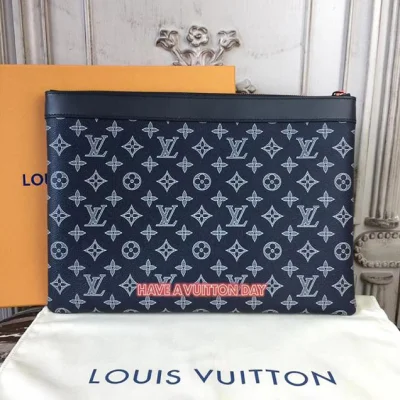 Клатч Louis Vuitton Monogram Upside Down Canvas Pochette Apollo M62905 "Navy Blue" фото № 4