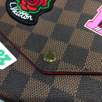 Клатч Louis Vuitton Pochette Felicie N60129 Damier Ebene Canvas "Brown" фото № 5