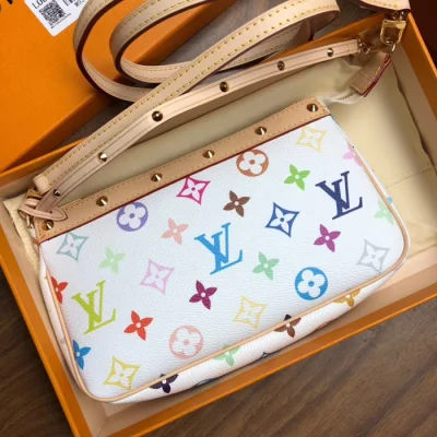 Сумка Louis Vuitton Pochette Accessoires M92649 Monogram Multicolore Blanc "White" фото № 2