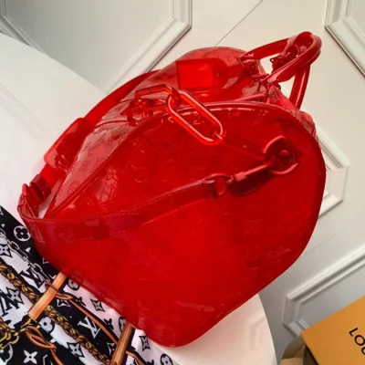 Сумка Louis Vuitton Keepall Bandouliere 50 M53274 Monogram PVC "Red" фото № 3