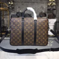 Портфель Louis Vuitton Porte-Documents Voyage PM Bag 38cm Monogram Macassar Canvas Fall Winter 2018 Collection M52005 "Brown"