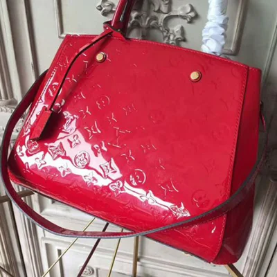 Сумка Louis Vuitton M50167 Montaigne MM Tote Bag Monogram Vernis "Red" фото № 5