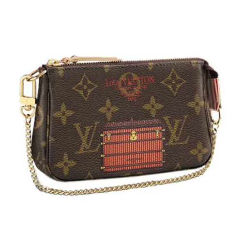 Сумка Louis Vuitton M60417 Mini Pochette Accessoires Trunks & Lock Monogram Canvas "Brown"