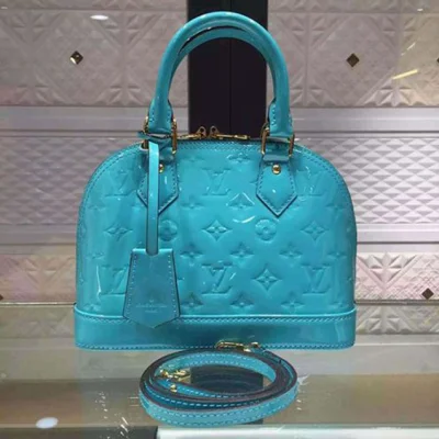 Сумка Louis Vuitton M90302 Alma BB Tote Bag Monogram Vernis "Turquoise" фото № 2