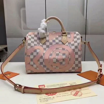 Сумка Louis Vuitton N41052 Speedy Bandouliere 30 Tote Bag Damier Azur Canvas "White" фото № 4