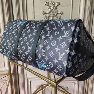 Сумка Louis Vuitton M54129 Keepall 45 Bandouliere Duffel Bag Monogram Canvas "Navy Blue" фото № 5