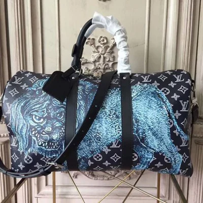 Сумка Louis Vuitton M54129 Keepall 45 Bandouliere Duffel Bag Monogram Canvas "Navy Blue" фото № 2