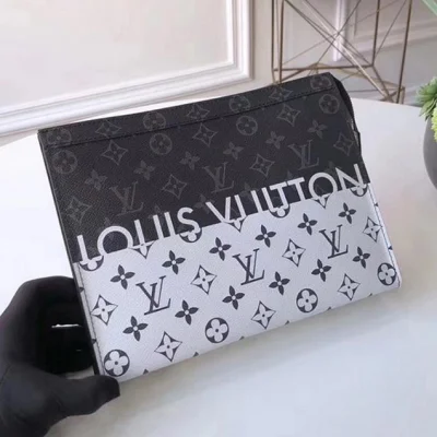 Клатч Louis Vuitton Pochette Voyage MM M63039 Monogram Eclipse "Black" фото № 3