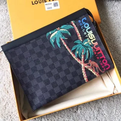 Клатч Louis Vuitton Damier Cobalt Canvas Pochette Voyage MM N63510 "Navy Blue" фото № 3