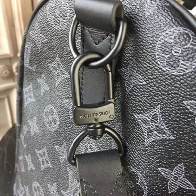 Сумка Louis Vuitton Monogram Eclipse Canvas Keepall Bandouliere 50 M43683 "Black" фото № 5