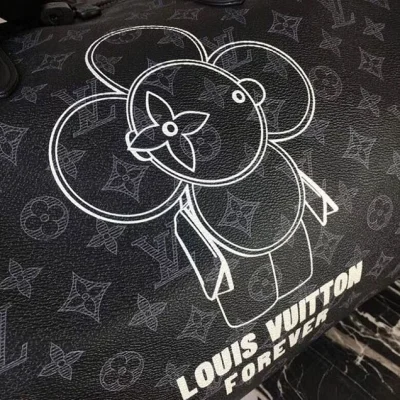 Сумка Louis Vuitton Monogram Eclipse Canvas Keepall Bandouliere 50 M43683 "Black" фото № 7