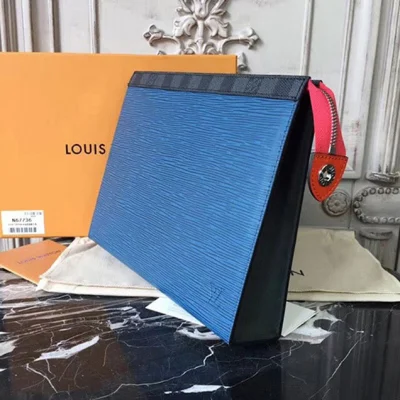 Клатч Louis Vuitton Pochette Voyage MM M62912 Epi Leather "Navy Blue" фото № 3