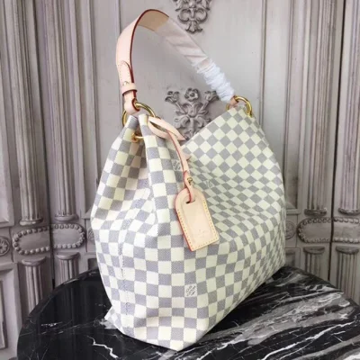 Сумка Louis Vuitton Graceful MM N42233 Damier Azur Canvas Rose Ballerine "White" фото № 3