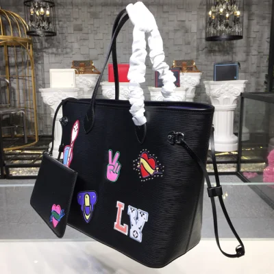 Сумка Louis Vuitton Neverfull MM M52729 Epi Leather "Black" фото № 3