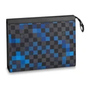 Клатч Louis Vuitton Pochette Voyage MM N60174 Damier Graphite Canvas Blue "Graphite"