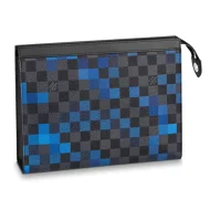 Клатч Louis Vuitton Pochette Voyage MM N60174 Damier Graphite Canvas Blue "Graphite"