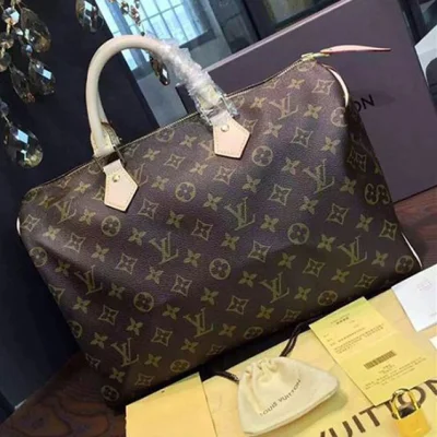 Сумка Louis Vuitton M41107 Speedy 35 Tote Bag Monogram Canvas "Brown" фото № 3
