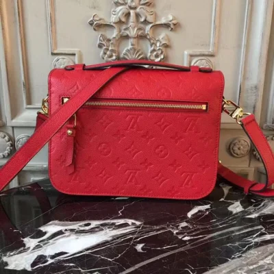 Сумка Louis Vuitton M41488 Pochette Metis Crossbody Bag Monogram Empreinte Leather "Red" фото № 4