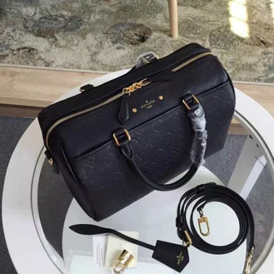 Сумка Louis Vuitton M42406 Speedy Bandouliere 30 Tote Bag Monogram Empreinte Leather "Black" фото № 4