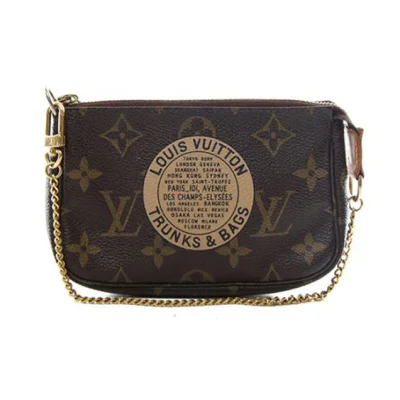Сумка Louis Vuitton M60153 Mini Pochette Accessoires Trunks Monogram Canvas "Brown" фото № 2