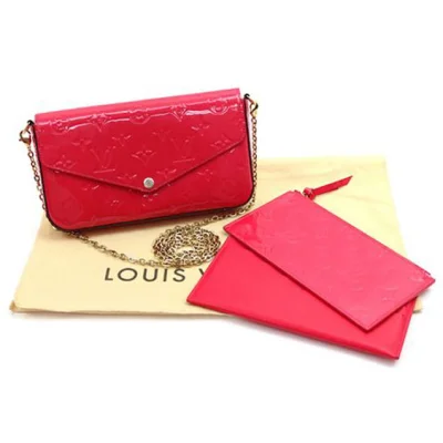 Сумка Louis Vuitton M61787 Pochette Felicie Crossbody Bag Monogram Vernis "Pink" фото № 9