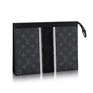 Клатч Louis Vuitton M64440 Pochette Voyage MM Monogram Eclipse Canvas "Black"