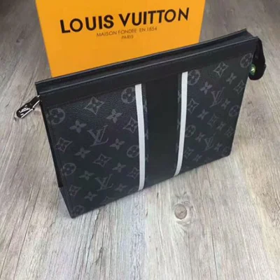Клатч Louis Vuitton M64440 Pochette Voyage MM Monogram Eclipse Canvas "Black" фото № 4