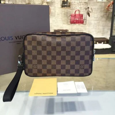 Клатч Louis Vuitton N41663 Kasai Clutch Damier Ebene Canvas "Brown" фото № 3