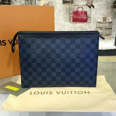 Клатч Louis Vuitton N64023 Pochette Voyage MM Damier Cobalt Canvas "Navy Blue" фото № 3