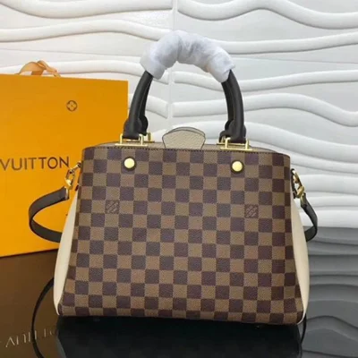 Сумка Louis Vuitton Brittany N44020 Damier Ebene Canvas Creme "Brown" фото № 4