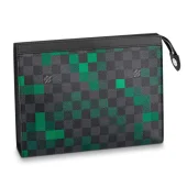 Клатч Louis Vuitton Pochette Voyage MM N60176 Damier Graphite Canvas Green "Graphite"