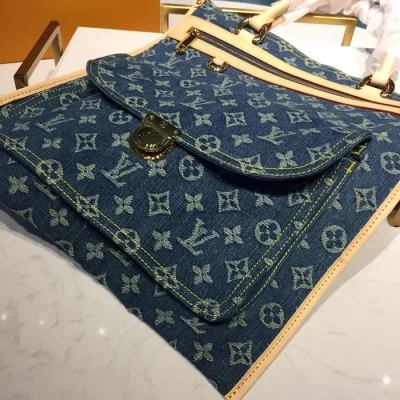 Сумка Louis Vuitton Flat Shopper Shoulder Bag M95018 Monogram "Denim Blue" фото № 5