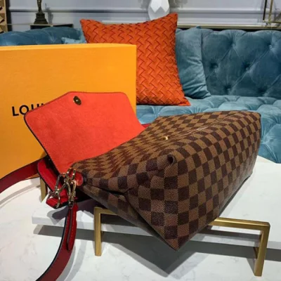 Сумка Louis Vuitton Beaubourg MM N40176 Damier Ebene Canvas Scarlet Red "Brown" фото № 8