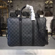 Портфель Louis Vuitton Porte-Documents Voyage PM Bag 38cm Damier Graphite Canvas Fall Winter 2018 Collection N41478 Black "Graphite"