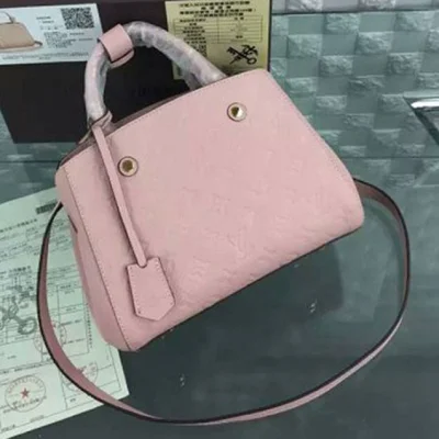 Сумка Louis Vuitton M41199 Montaigne BB Tote Bag Monogram Empreinte Leather "Pink" фото № 3