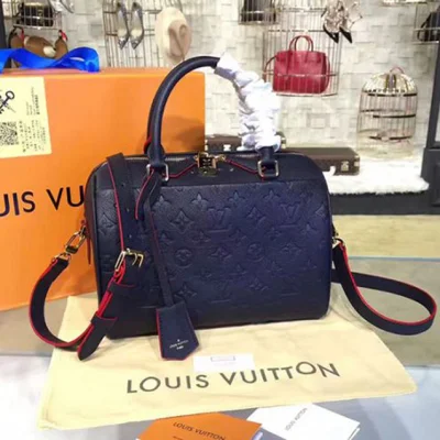 Сумка Louis Vuitton M43501 Speedy Bandouliere 25 Tote Bag Monogram Empreinte Leather "Navy Blue" фото № 2