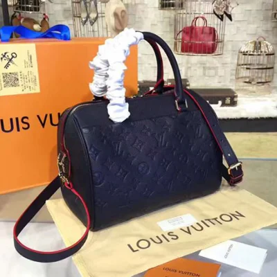 Сумка Louis Vuitton M43501 Speedy Bandouliere 25 Tote Bag Monogram Empreinte Leather "Navy Blue" фото № 4