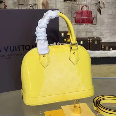 Сумка Louis Vuitton M90104 Alma BB Tote Bag Monogram Vernis "Yellow" фото № 4 Сумка Louis Vuitton M90104 Alma BB Tote Bag Monogram Vernis "Yellow" фото № 4