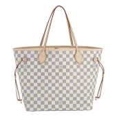 Сумка Louis Vuitton N51107 Neverfull MM Shoulder Bag Damier Azur Canvas "White"