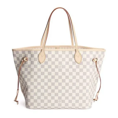 Сумка Louis Vuitton N51107 Neverfull MM Shoulder Bag Damier Azur Canvas "White" фото № 2