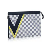 Клатч Louis Vuitton N60049 Pochette Voyage MM Damier Azur Canvas "White"
